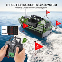 GPS Fiskebåt med bete, fjärrkontroll, sonarsensor