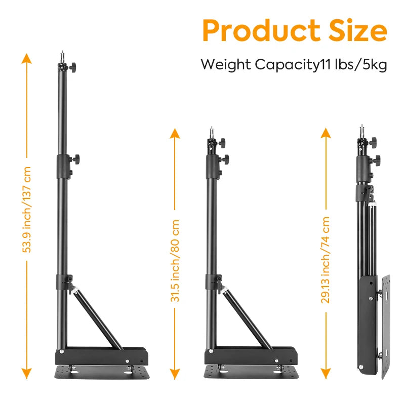 Photography Studio Wall Mount Boom Arm, 180º Flexible Rotation, Support for Camera, Mic, Softbox