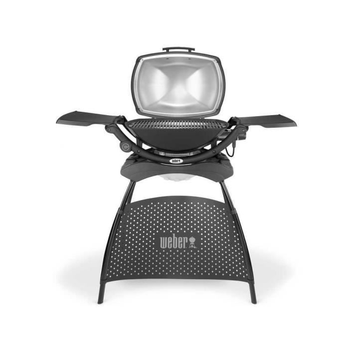 WEBER Q2400 electric barbecue with stand - Steel grill 55x39 cm - Lid with heat reflector - Gray