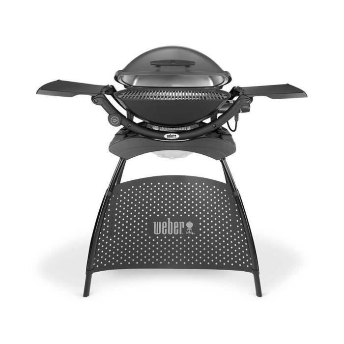 WEBER Q2400 electric barbecue with stand - Steel grill 55x39 cm - Lid with heat reflector - Gray