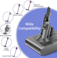 Dyson V6 V7 V8 V10 Batteribyte, 6000mAh, Dammsugare Batteri