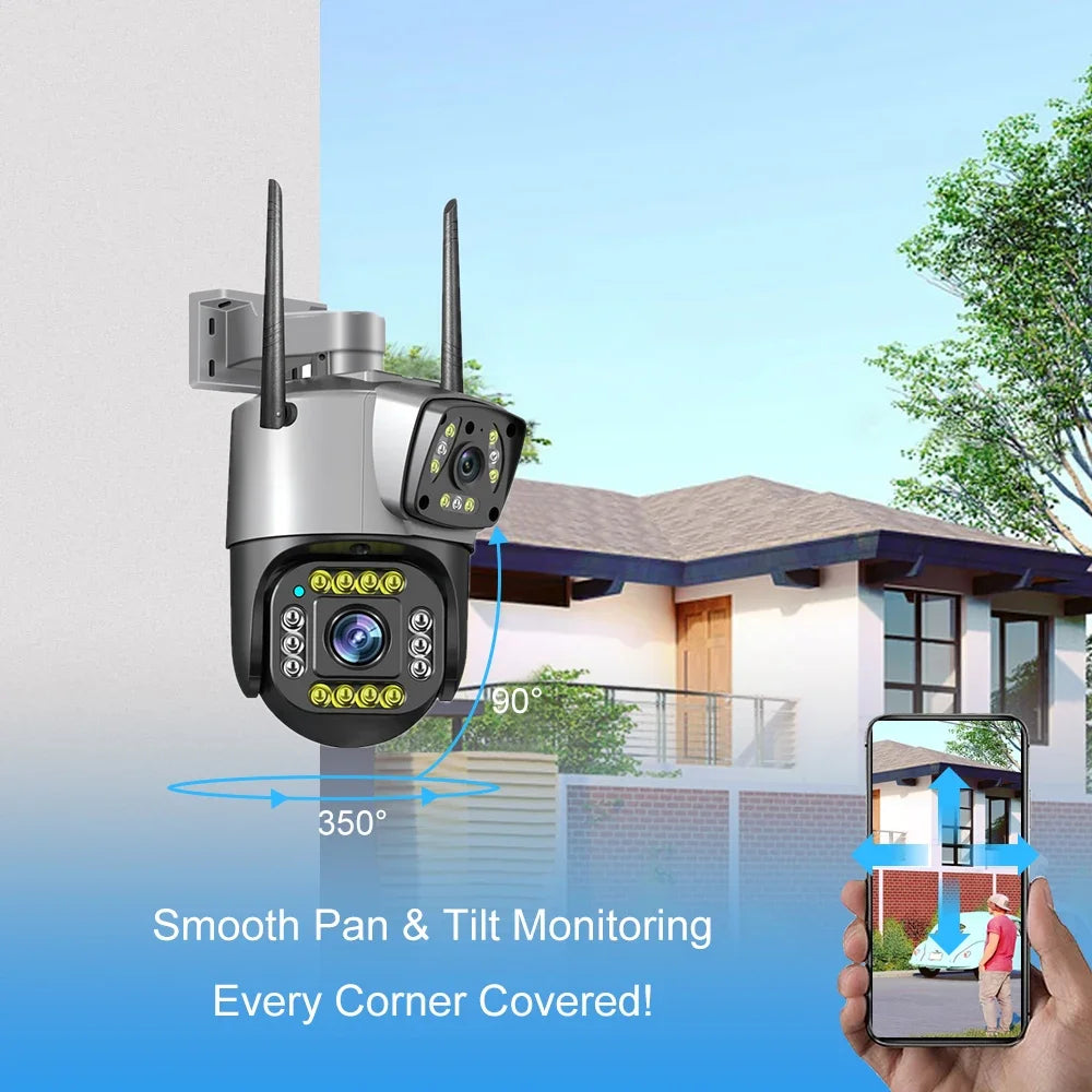 Outdoor PTZ Camera, 6MP HD Resolution, Dual Lens Technology