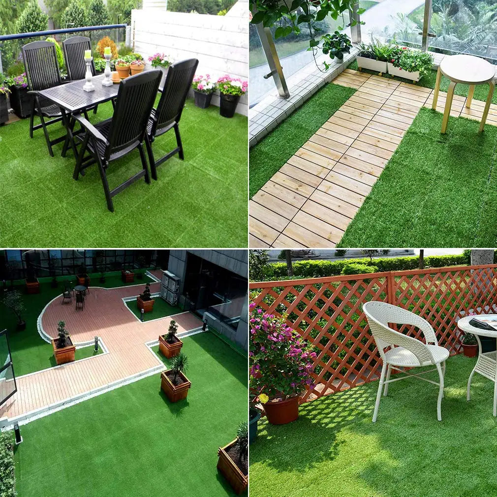 Artificial Grass Turf Tiles, Self Draining, Synthetic Rug