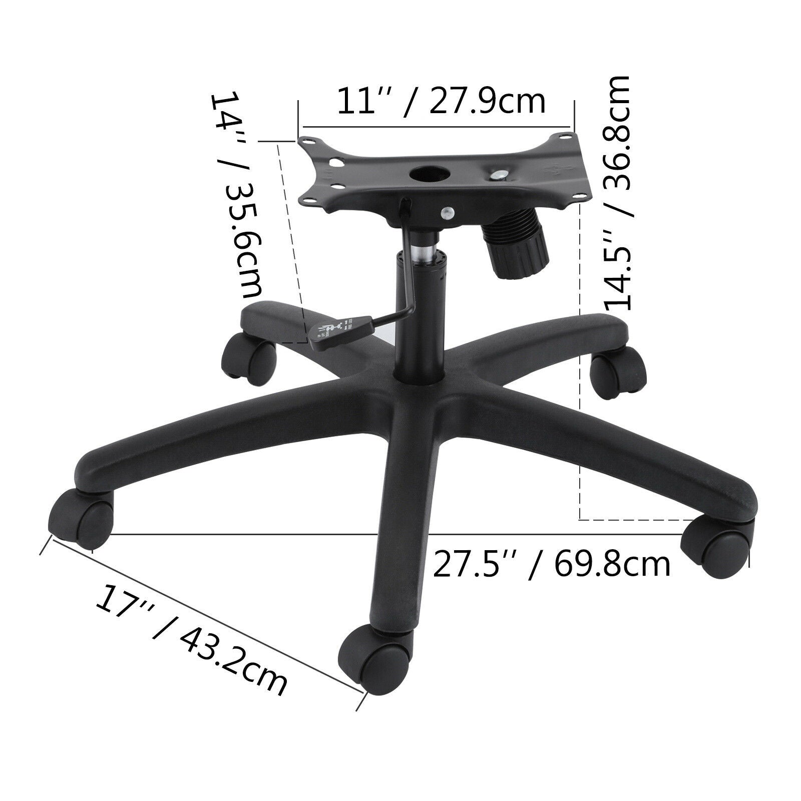 Office Chair Base, Ergonomic Design, Swivel Wheels