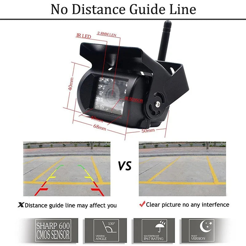 Camera wireless HD pentru vehicule, monitor de 7 inch, compatibilitate cu camera de backup.