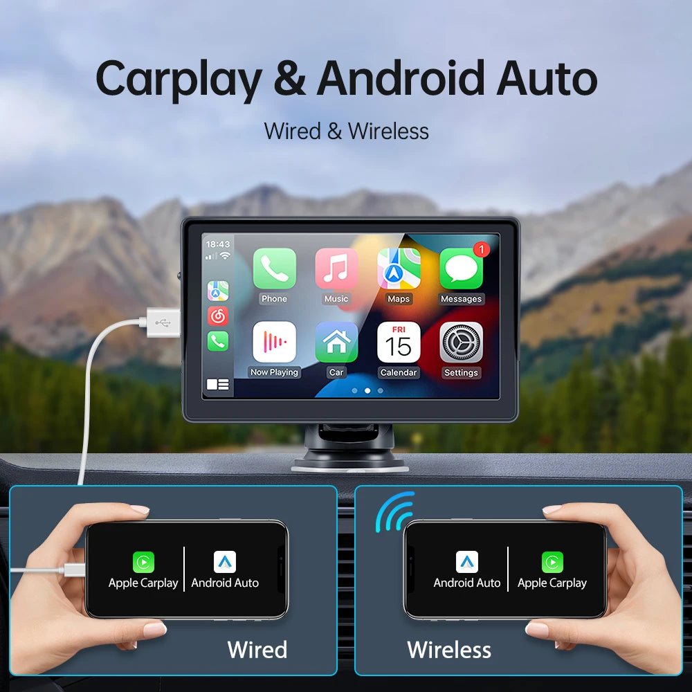 Car Radio, Wireless Apple CarPlay, Android Auto