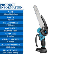 Electric Chainsaw, Cordless, Rechargeable