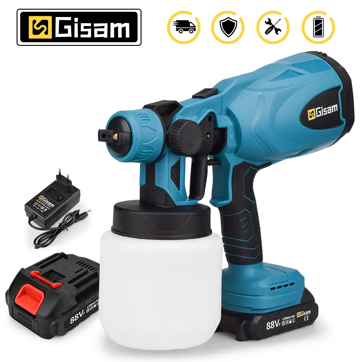 Cordless Electric Spray Gun, Portable, Compatible with Makita 18V Battery