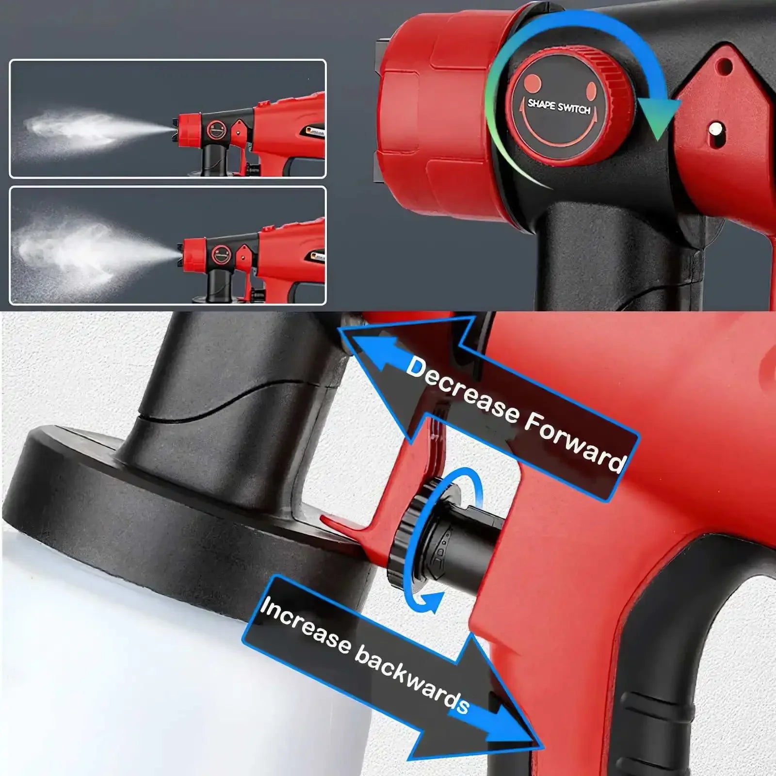 Electric Spray Gun, Cordless Operation, Compatible with Multiple Battery Brands