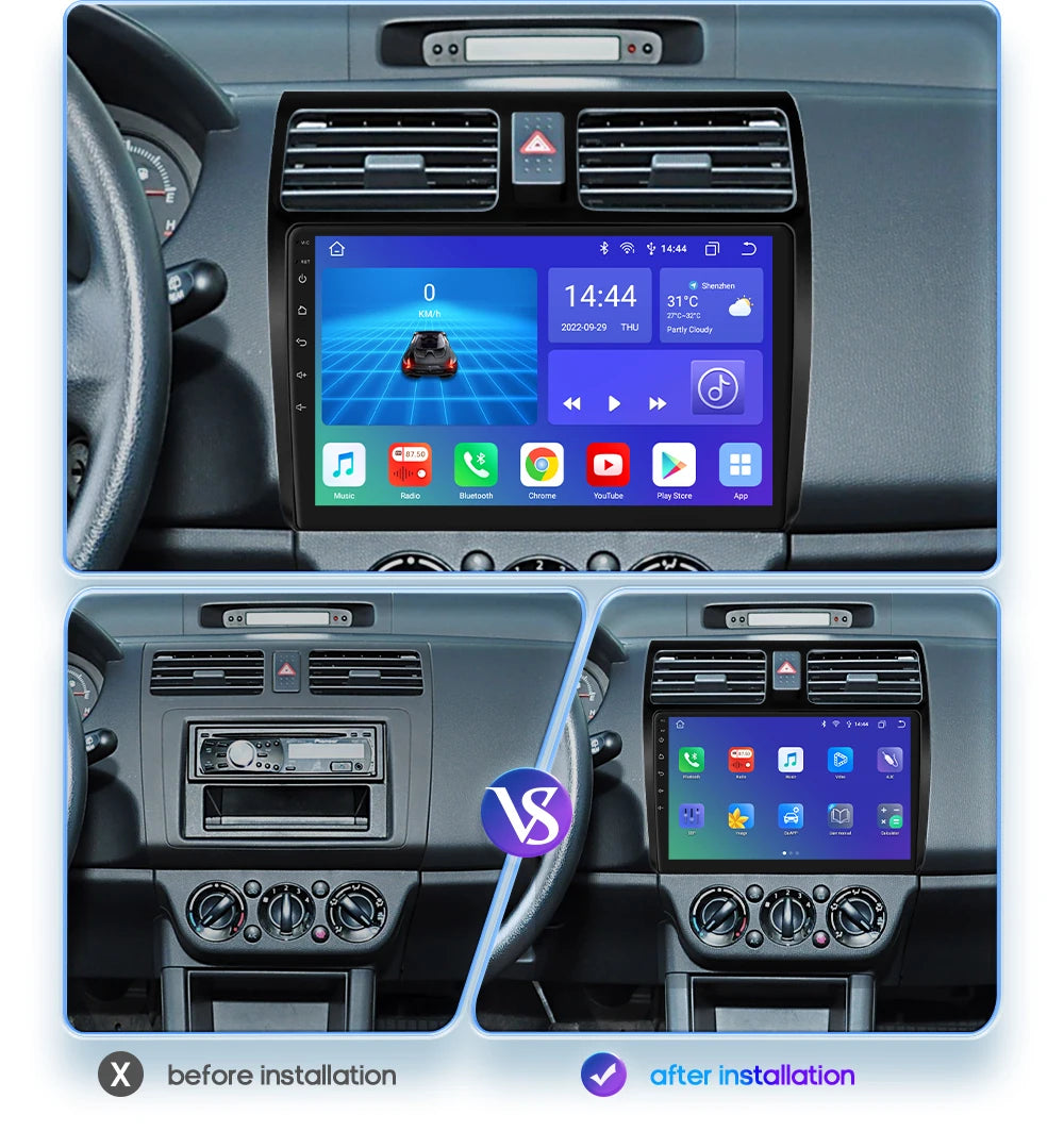 Player multimedia pentru radio auto, Android 12, navigație GPS