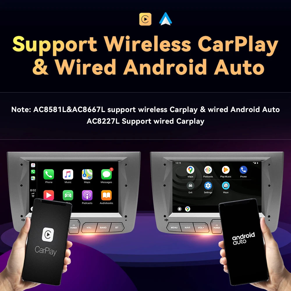 Auto-Radio-Player, kabelloses Carplay, GPS-Navigation