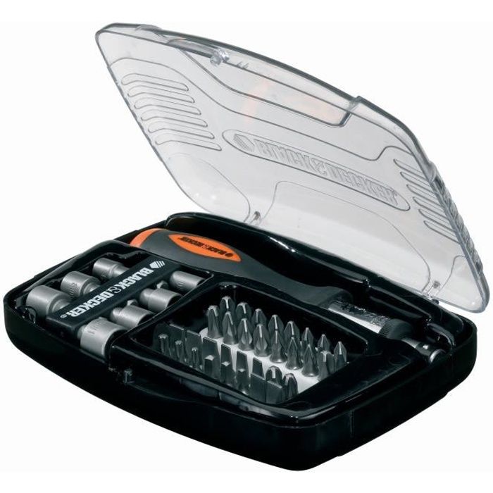 Tournvis kit A ratchet with accessories (40 rooms) Black+Decker - A7062 -XJ
