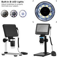 Microscop digital fără fir, mărire reglabilă, ecran de 5 inch.