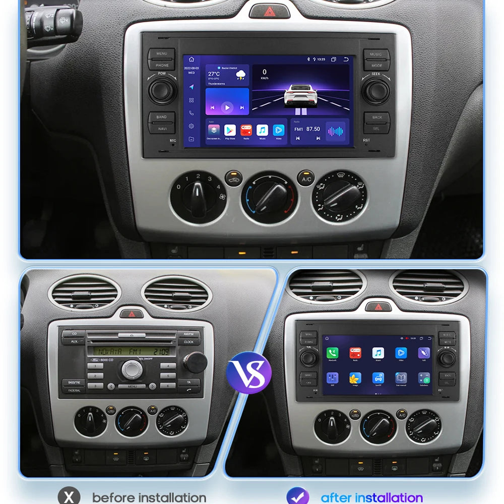 Auto Radio Multimedia, Ford Focus 2 Mondeo S-max C MAX Galaxy Fiesta Kuga Transit Fusion Connect, Autoradio Carplay GPS