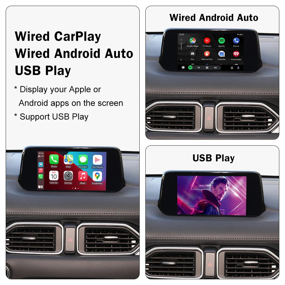 Apple CarPlay Adapter Hub, OEM Compatibility, Mazda Models 2017-2020