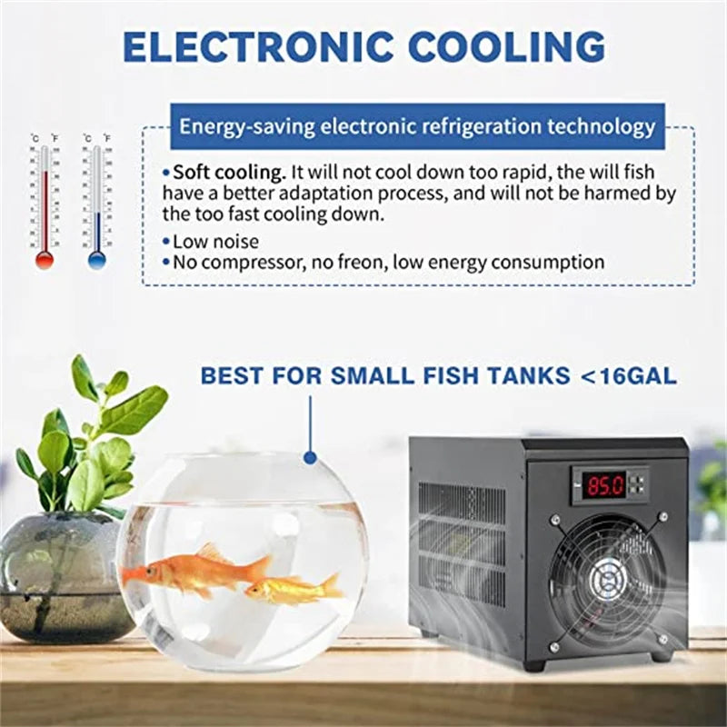Aquarienwasserkühler, Einstellung der Temperatur von 32-212°F, geeignet für 16gal Wasser.