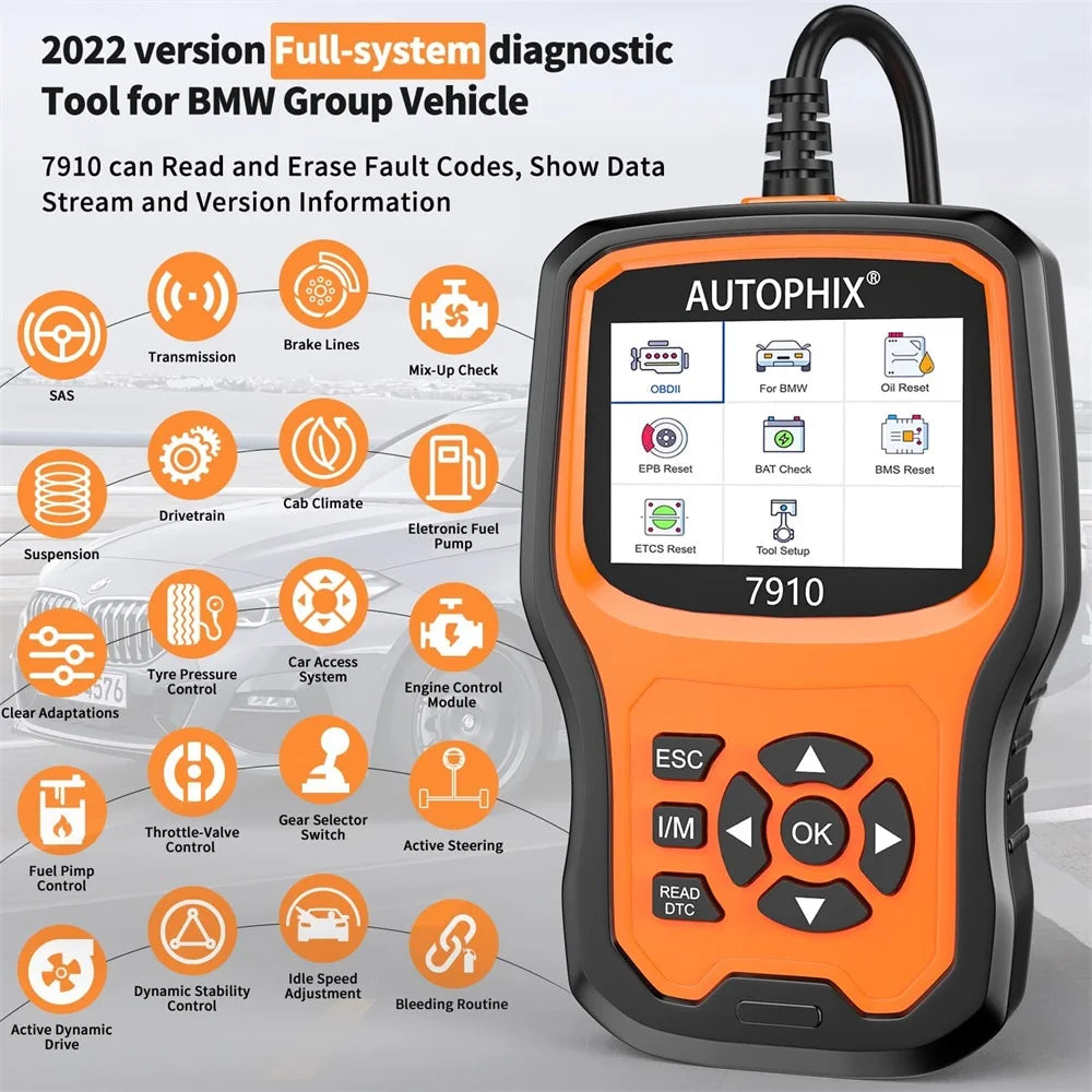 Instrument de diagnosticare OBD2, resetare TPMS BMW, instrumente de diagnosticare pentru toate sistemele
