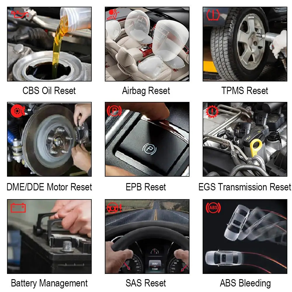 OBD2 Diagnostiskt Verktyg, BMW TPMS Återställning, Alla System Diagnostiska Verktyg