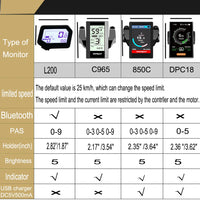 BAFANG Display DP C18, Kompatibel med BAFANG Midtmonterede Motorer, 36V 48V 52V Understøttelse
