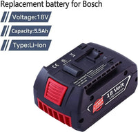 Bosch 18V Lithium Ion Batterij, 5500mAh, Vervanging