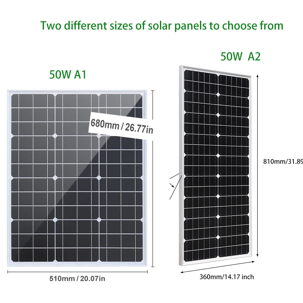 Solpanel, 18V Monokristallinsk Kisel, Vattentät