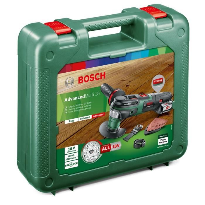 Bosch wireless multifunction tool - Advancedmulti 18 with accessories set (delivered with 1 18V - 2.5Ah + charger battery)