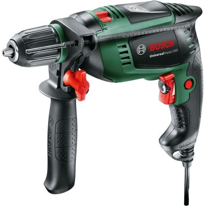 Bosch wired percussion drill - Universalimppact 800 (800W, 14mm concrete, 30mm wood, delivered with accessories)