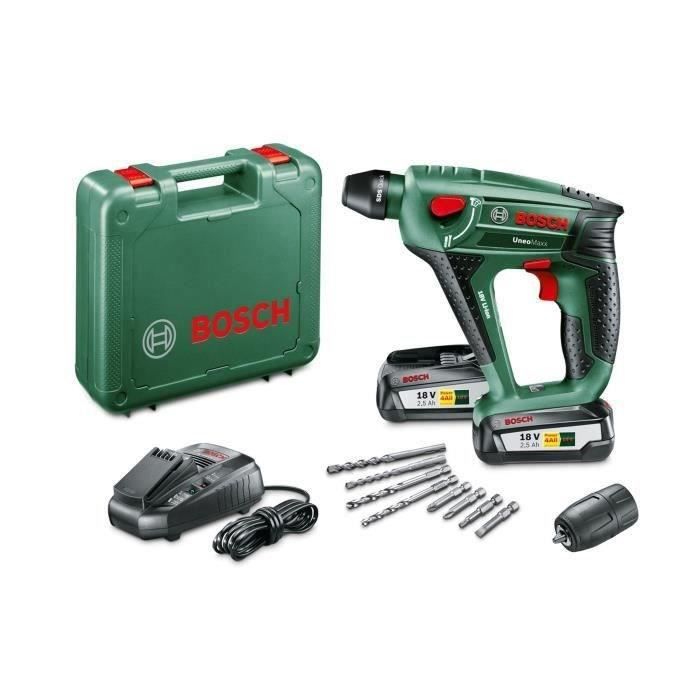 Bosch - UNO MAXX wireless perforator (delivered with 2 18V -2.5 AH batteries + charger + transport box)