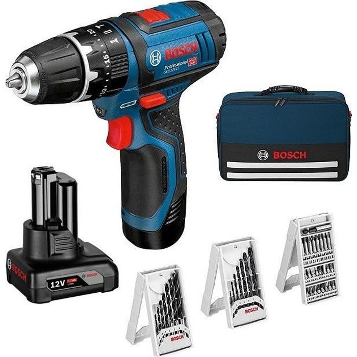 Bosch Professional GSB 12V-15 impact drill-screwdriver + 1 2.0Ah battery + 1 4.0Ah battery - 06019B690G