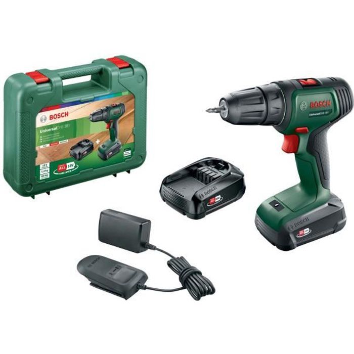 Cordless drill-driver BOSCH -UniversalDrill 18 2 batteries 1,5Ah box