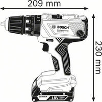 Percussion drill Bosch Professional GSB 18V- 21 + 2 batteries 2.0Ah + Gal 1820 LC charger