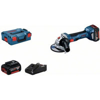 BOSCH Professional GWS 18V-7 grinder + 2 4.0AH batteries + 18V-40 + L-Boxx charger