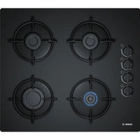 BOSCH POP6B6B10 Gas hob - 4 burners - 7400W - L56 x D48cm - Tempered glass coating - Black