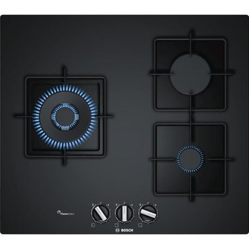 BOSCH PPC6A6B10 Gas hob - 3 burners - 8000 W - W 59 x D 52 cm - Glass coating - Black