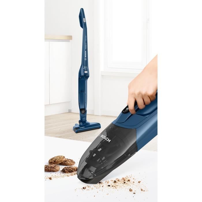 BOSCH BCHF216S - Wireless broom vacuum cleaner 2N1 - 40min autonomy - Bac capacity: 0.4L - 2 speeds - Dark blue