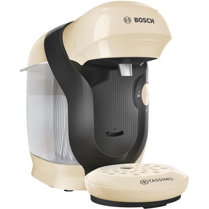 Compact Tassimo Style Multi -Boison Coffee Machine - Bosch Tas1107 - Vanilla Color - 40 Drinks - 0.7L - 1400W