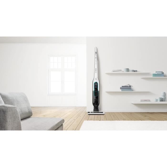 BOSCH BCH86HYG2 - ATHLET - Rechargeable broom vacuum cleaner - 6 white series - 60 min of autonomy - 900 ml tank - 2 speeds and turbo