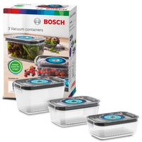 BOSCH - 3 airtight vacuum storage boxes: 0.7L, 1.0L and 1.5L - Drip tray - Day and month indicator - Tritan