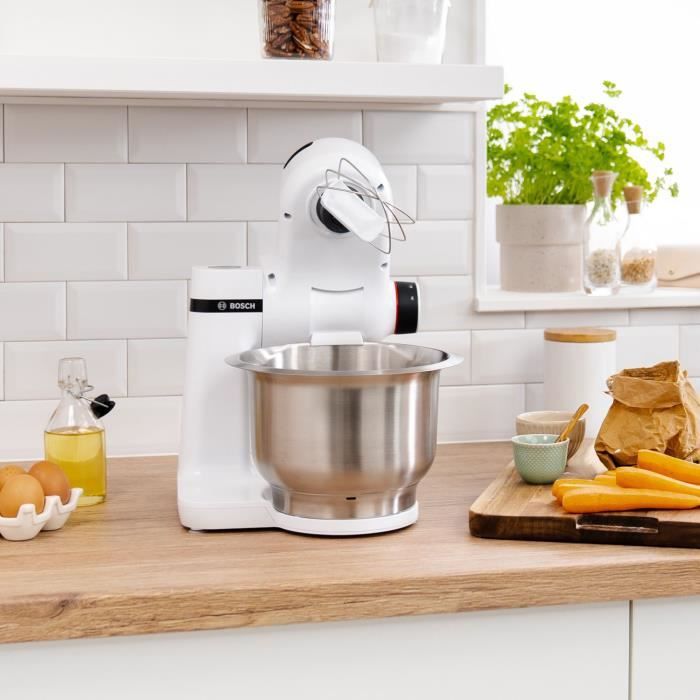 Kitchen Machine Serie 2 Bosch - Kitchen robot - 700W - 4 speeds + turbo - 3.8 l stainless steel mixer - Blender 1.25 L - White