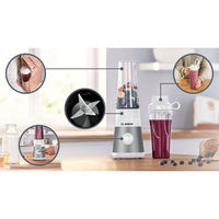 Mini Blender BOSCH VitaPower Serie 2 MMB2111T - 0.8 L mixing bowl - 4 sharp stainless steel blades - High mixing speed - Silver