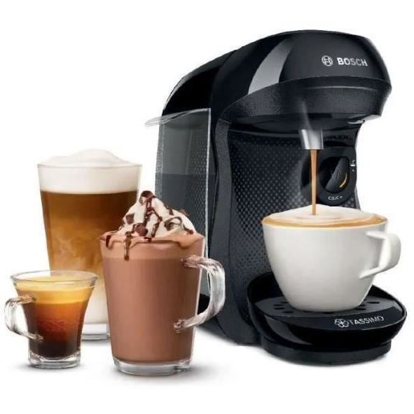 Bosch Tas1002N Tassimo Happy Multi -Boissons Coffee Machine - T -Disc - Automatic stop - Black stop