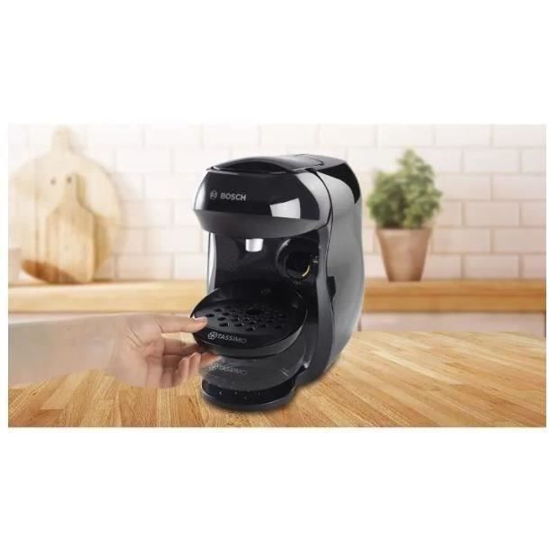 Bosch Tas1002N Tassimo Happy Multi -Boissons Coffee Machine - T -Disc - Automatic stop - Black stop