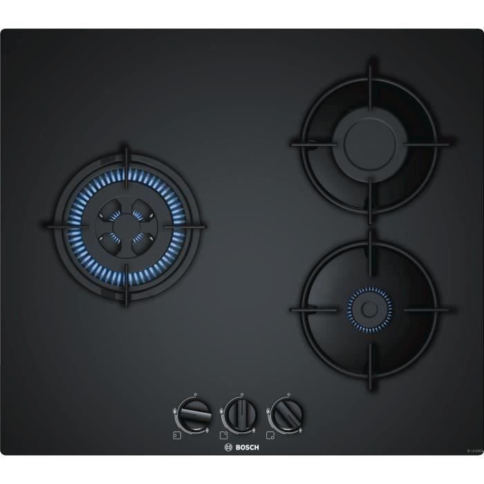 BOSCH PNC6B6B10 Gas hob - 3 burners - 7500 W - W 59 x D 52cm - Glass coating - Black color