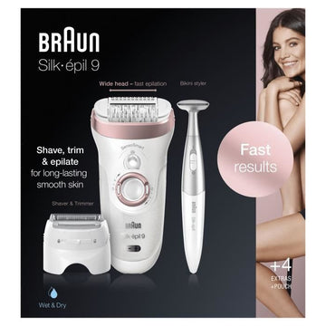 Braun Silk-epil 9 9-890 Wireless Epilator white-pink gold with precision razor