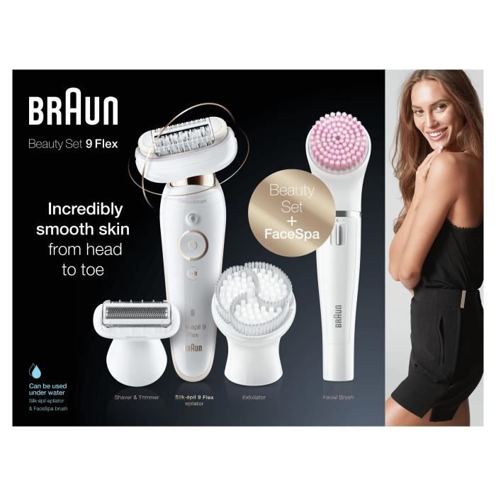 Braun Silk-épil 9 9-100 Epilator - Micro-Grip technology - 40% wider head