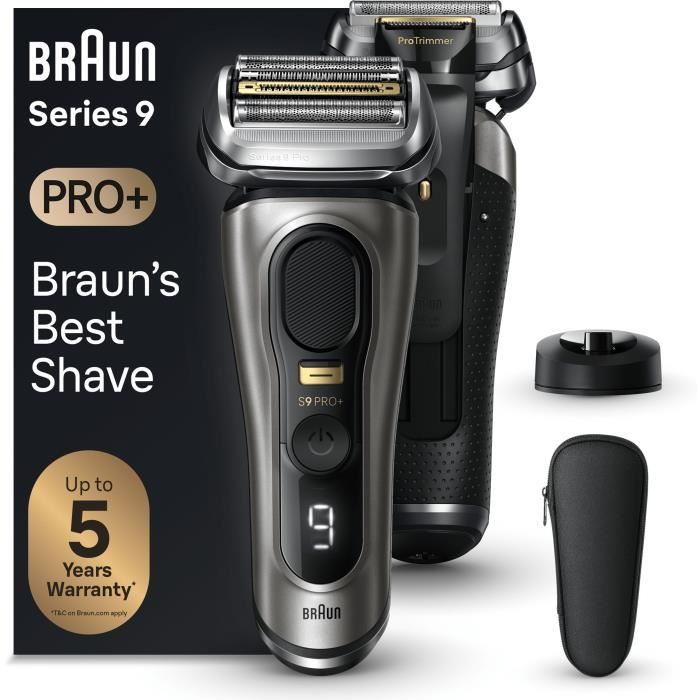 BRAUN Electric Shaver - Series 9 PRO+ 9515s - 5 Shaving Elements, Integrated Precision Trimmer, Charging Base, Waterproof