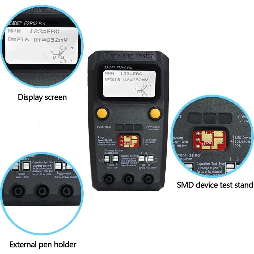 Transistor Tester, Multifunktionalitet, LCD-skærm