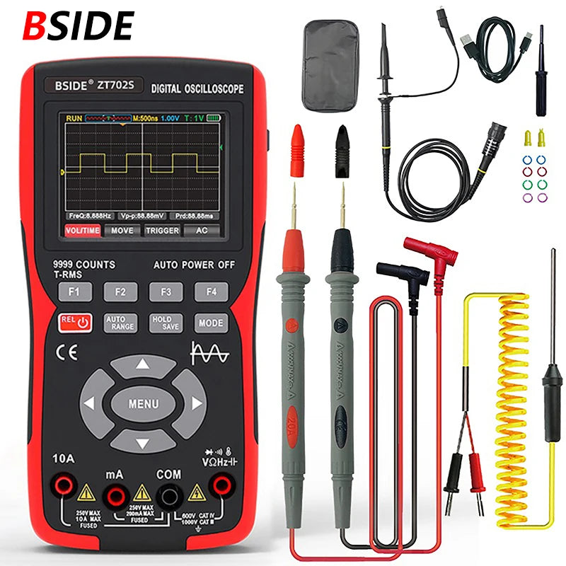 Digital Oscilloscope Multimeter, Real-time Sampling Rate, True RMS