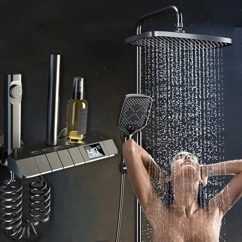 Shower Faucet Set, Digital Display, Thermostat
