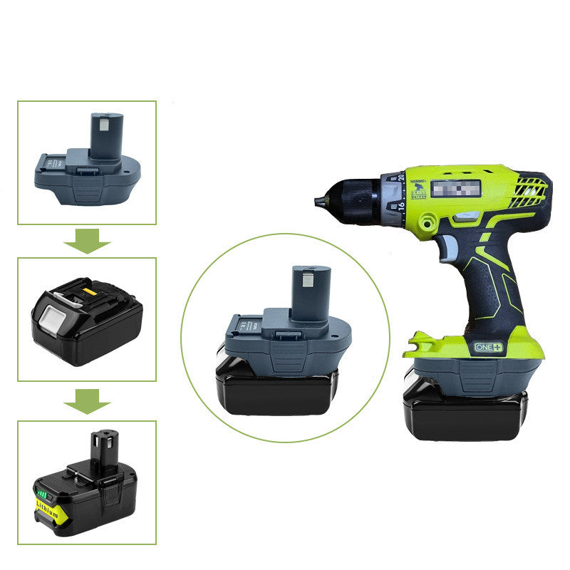 Batterij Adapter Converter voor Makita 18V naar Ryobi Li-Ion - Compatibel met BL1860B/BL1860/BL1850B/BL1850/BL1840/BL1830B